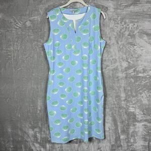 Sunsets & Sweet Tea Sleeveless Dress Large Shells Printed